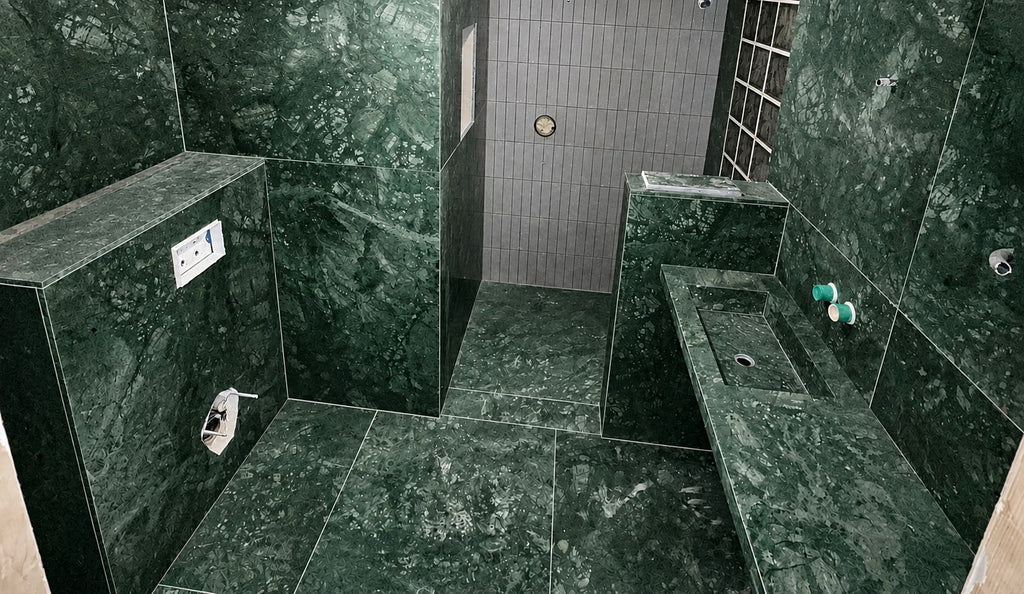 Verde Guatemala Marble Bathroom
