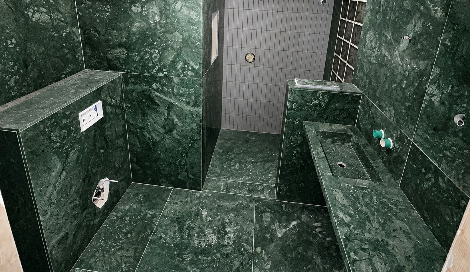 Verde Guatemala Marble Bathroom