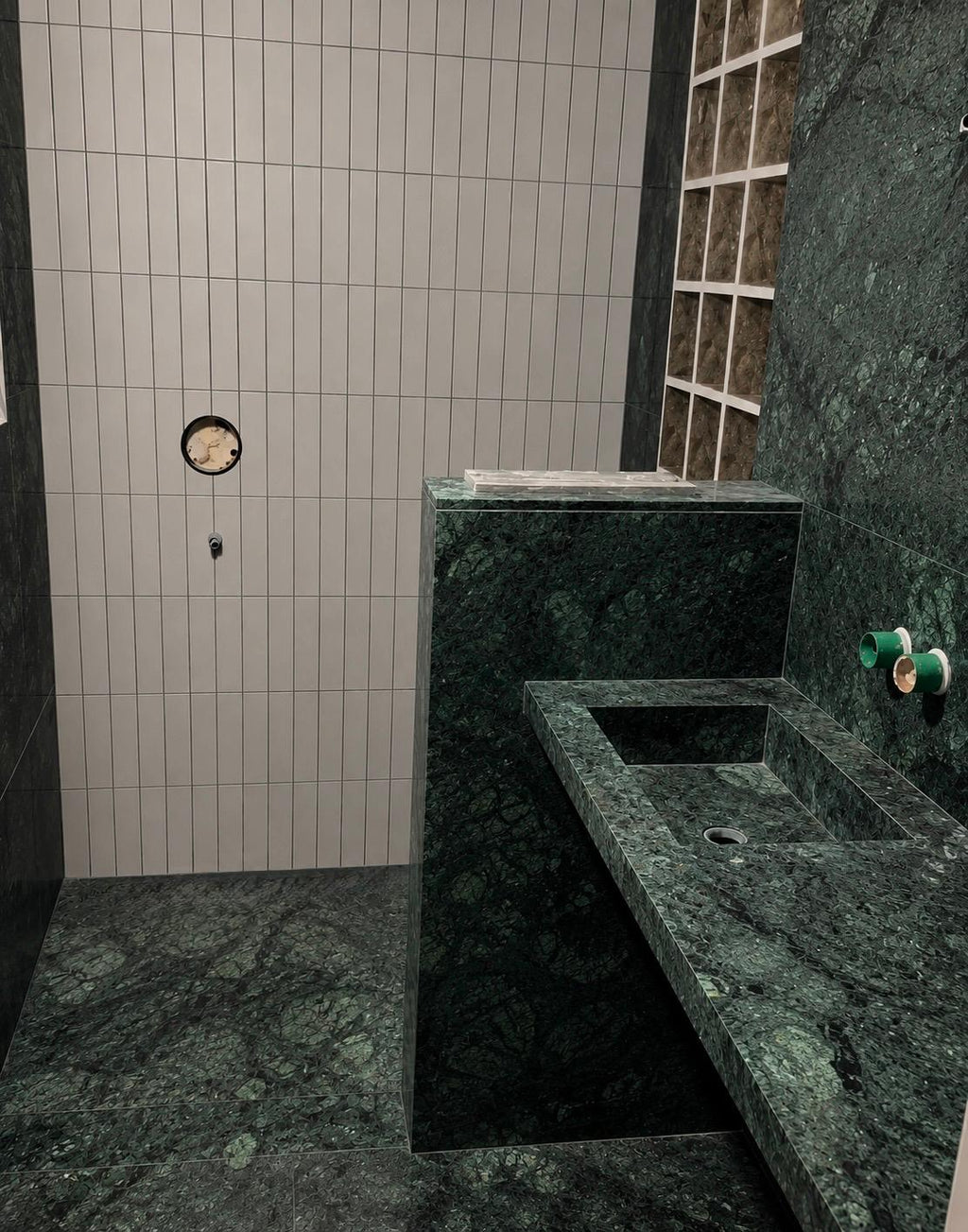 Verde Guatemala Marble Bathroom