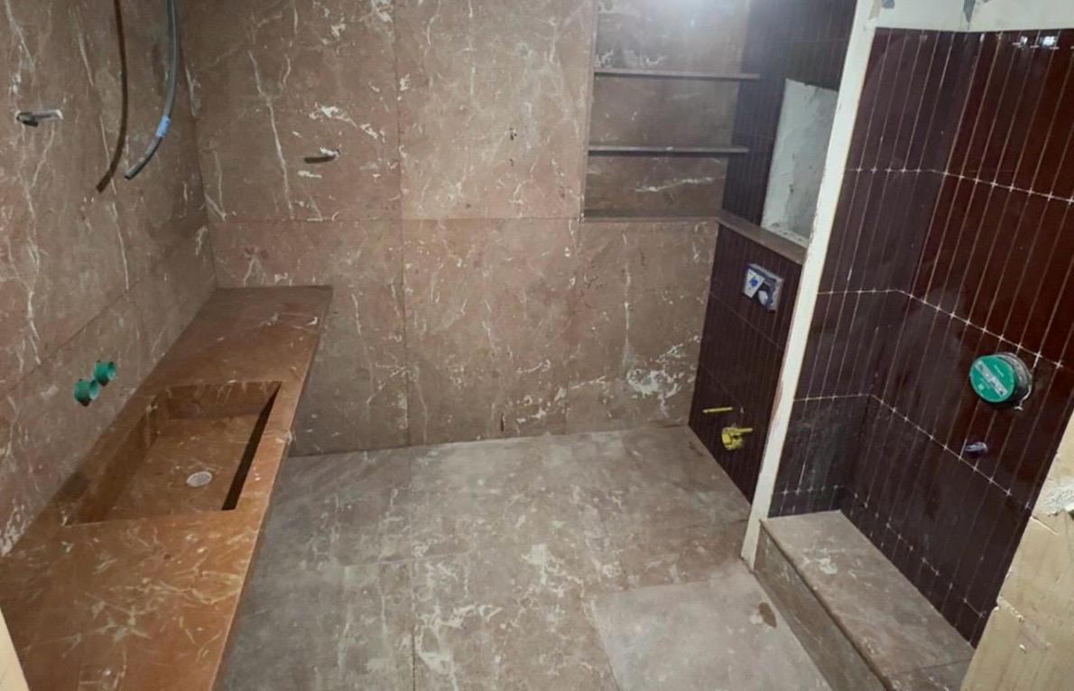 Rosso Francia Marble Bathroom
